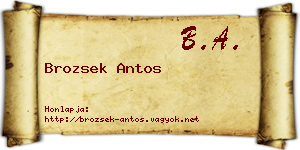 Brozsek Antos névjegykártya